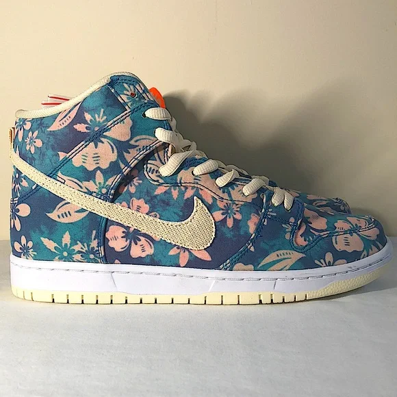 Nike Hi SB Dunk High Pro QS Aquamarine Hawaiian Cream Menβs Shoes Size 10.5 - Picture 1 of 16